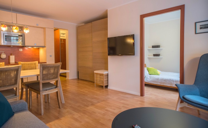 Apartament z sypialnią dla max 4 osób z garażem w cenie - ul. Zdrojowa  - Apartamenty na wynajem Świnoujście, z garażem, balkonem, blisko morza i promenady